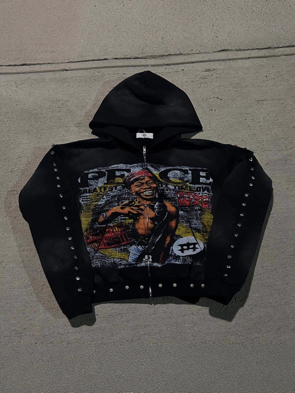 Vintage Zip Hoodie - 2026년 신상 미국 힙합 루즈핏 후드티