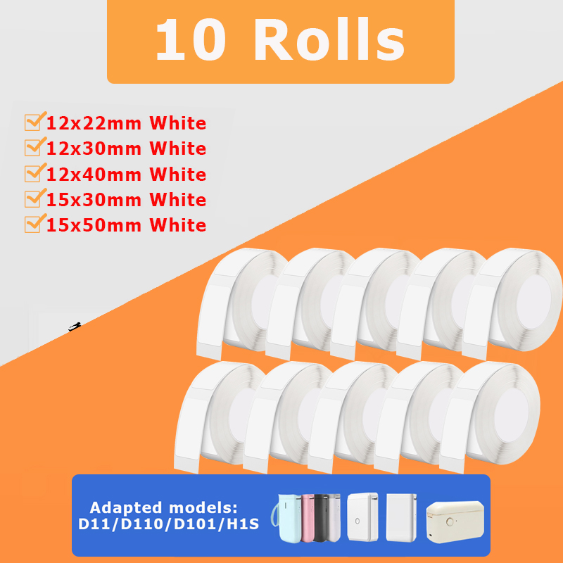 Typewriter Ribbon Roll - 10 롤 NiiMBOT D110 D11 D101