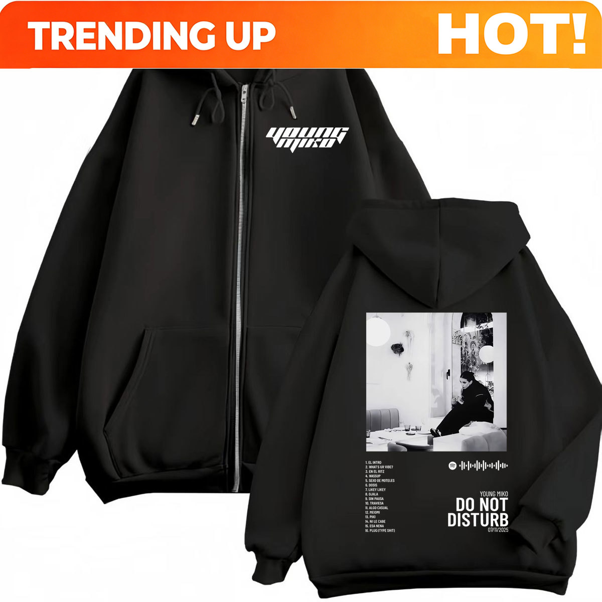 Vintage Zip Hoodie - 커스텀 커스텀 영 미코 광고금지 앨범