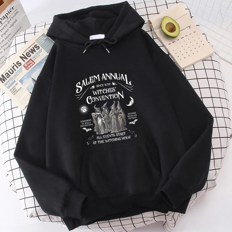 Vintage Zip Hoodie - Salem 마녀 후드티 여성용, 빈티지, 재미있는