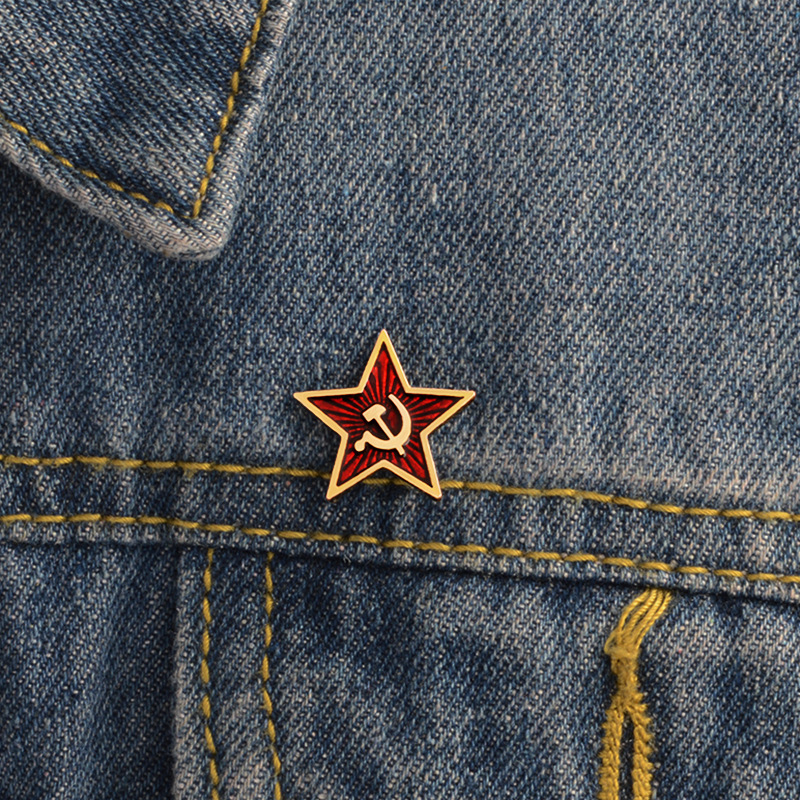Vintage Collectible Pins - 소련 레드 스타 배지 옷깃 핀