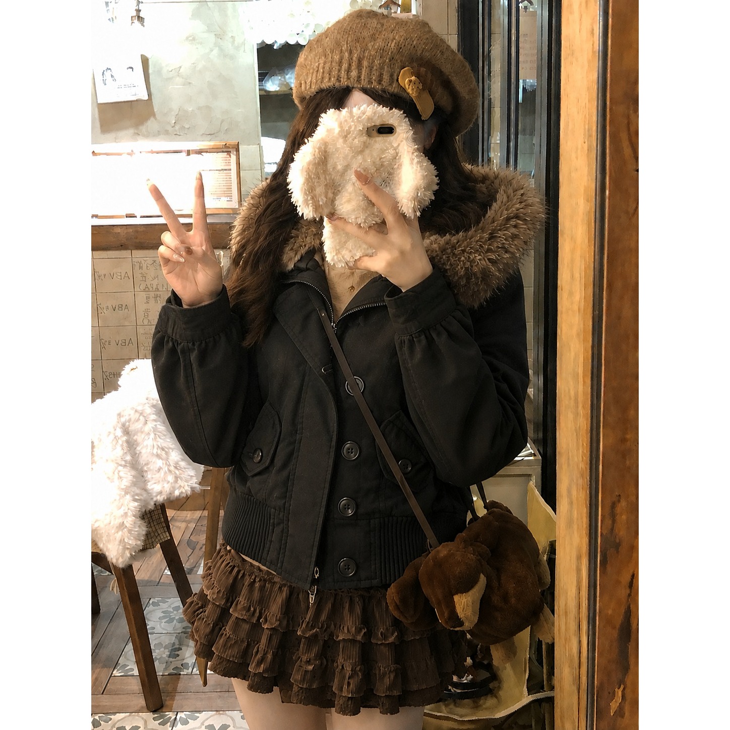 Vintage Zip Hoodie - 아메리칸 빈티지 인조 모피 울 지퍼