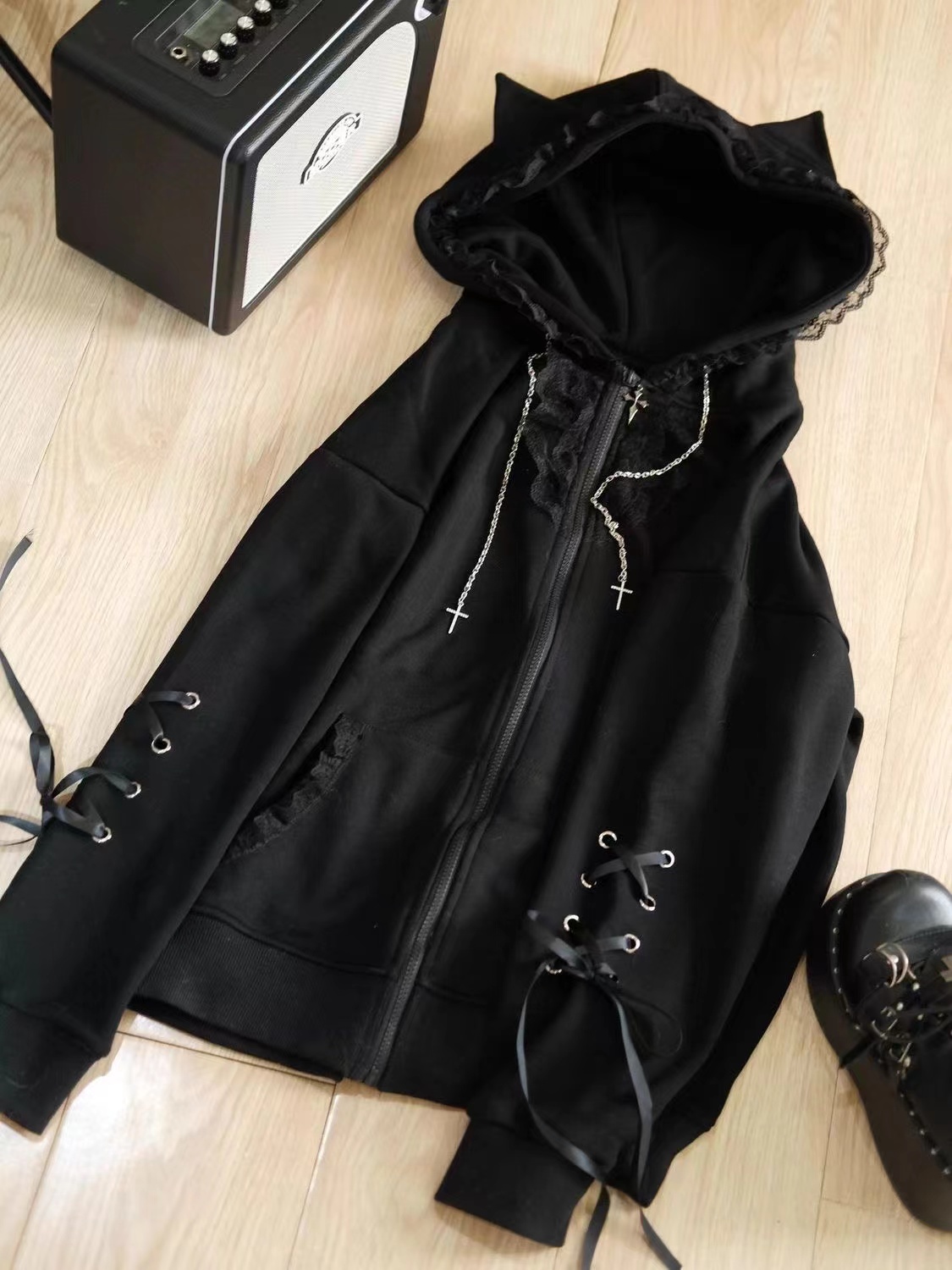 하라주쿠 Y2K 여성 아우터웨어 고양이 귀 후드 재킷  - Vintage Zip Hoodie 리뷰 및 가격