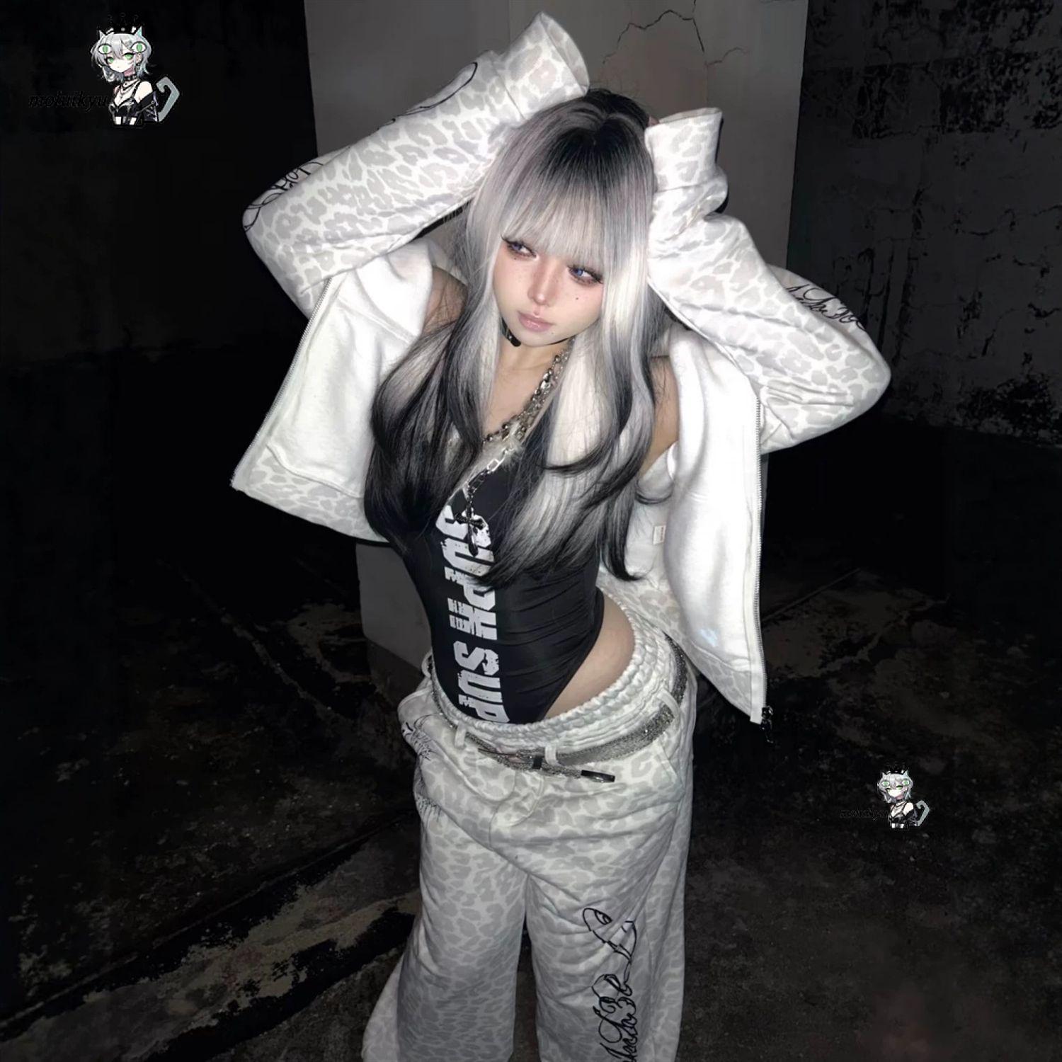 빈티지 Y2K 스타일의 흰색 레오파드 무늬 지퍼형 후드 - Vintage Zip Hoodie 리뷰 및 가격