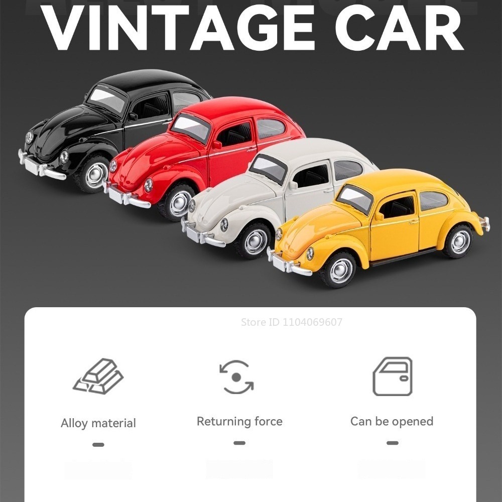 1:36 비틀 모델 장난감 빈티지 자동차 합금 다이캐스 - Vintage Collectibles Toys 리뷰 및 가격