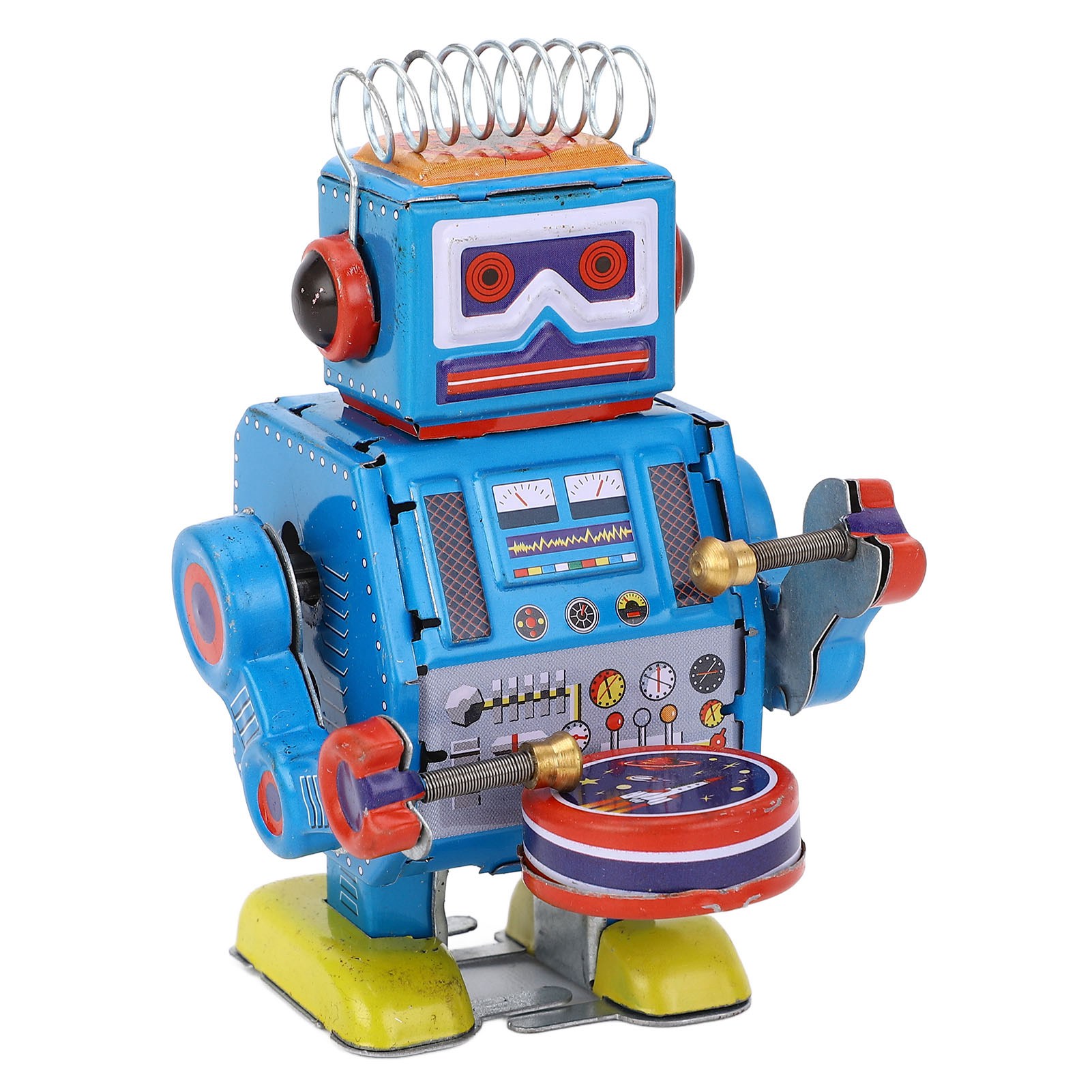 로봇 시계태엽 장식품 수제 빈티지 로봇 통 드럼 연주  - Vintage And Collectible Toys 리뷰 및 가격
